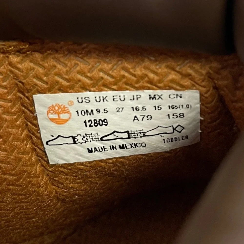 Timberland Toddler 10M Premium 6 Inch Waterproof Boot‎ Wheat Nubuck 12809